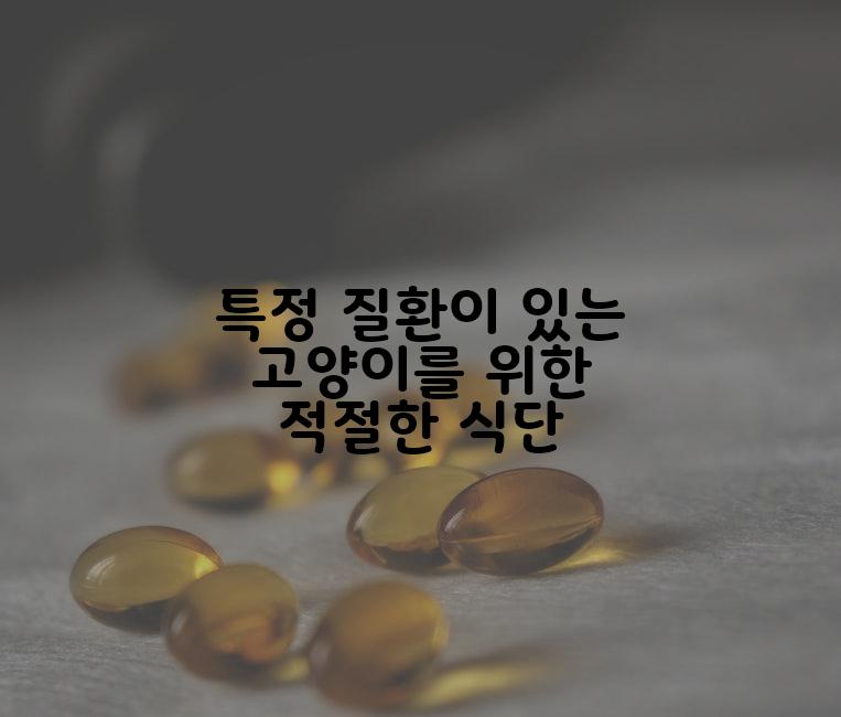 특정 질환이 있는 고양이를 위한 적절한 식단