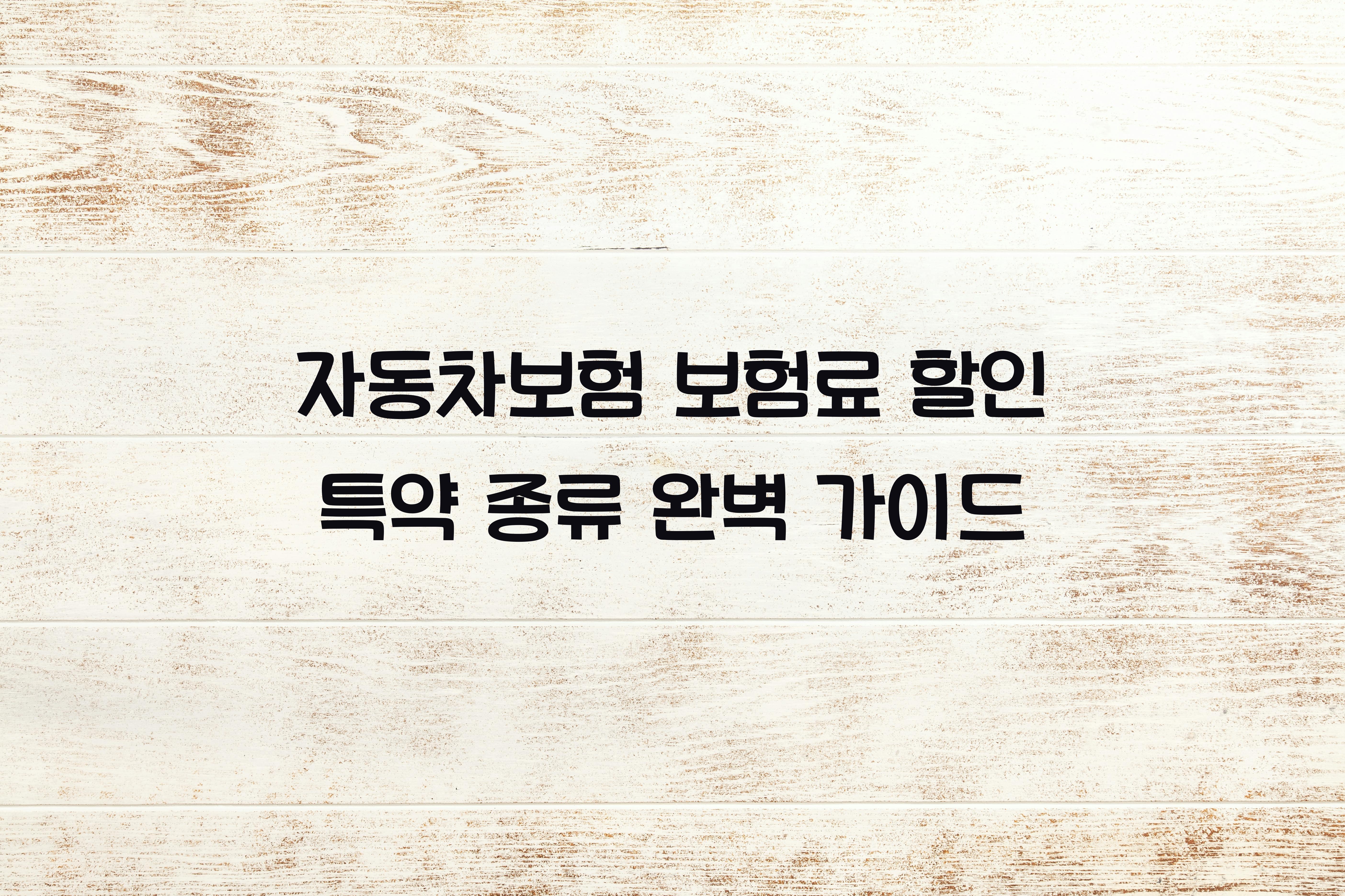 자동차보험 보험료 할인 특약 종류