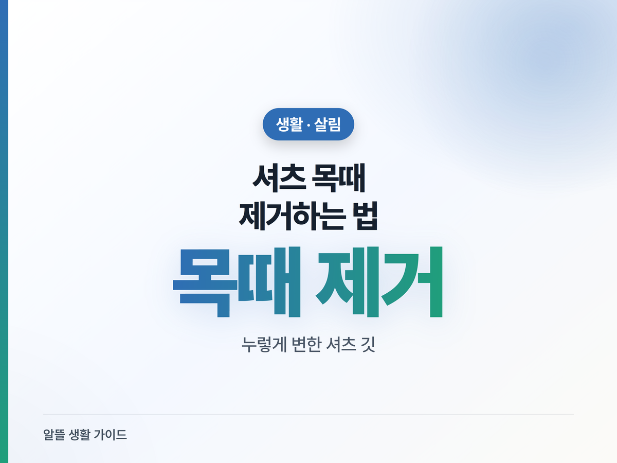 셔츠 목때, 일반 세탁으론 안 빠져요 — 다이소 재료로 끝내기