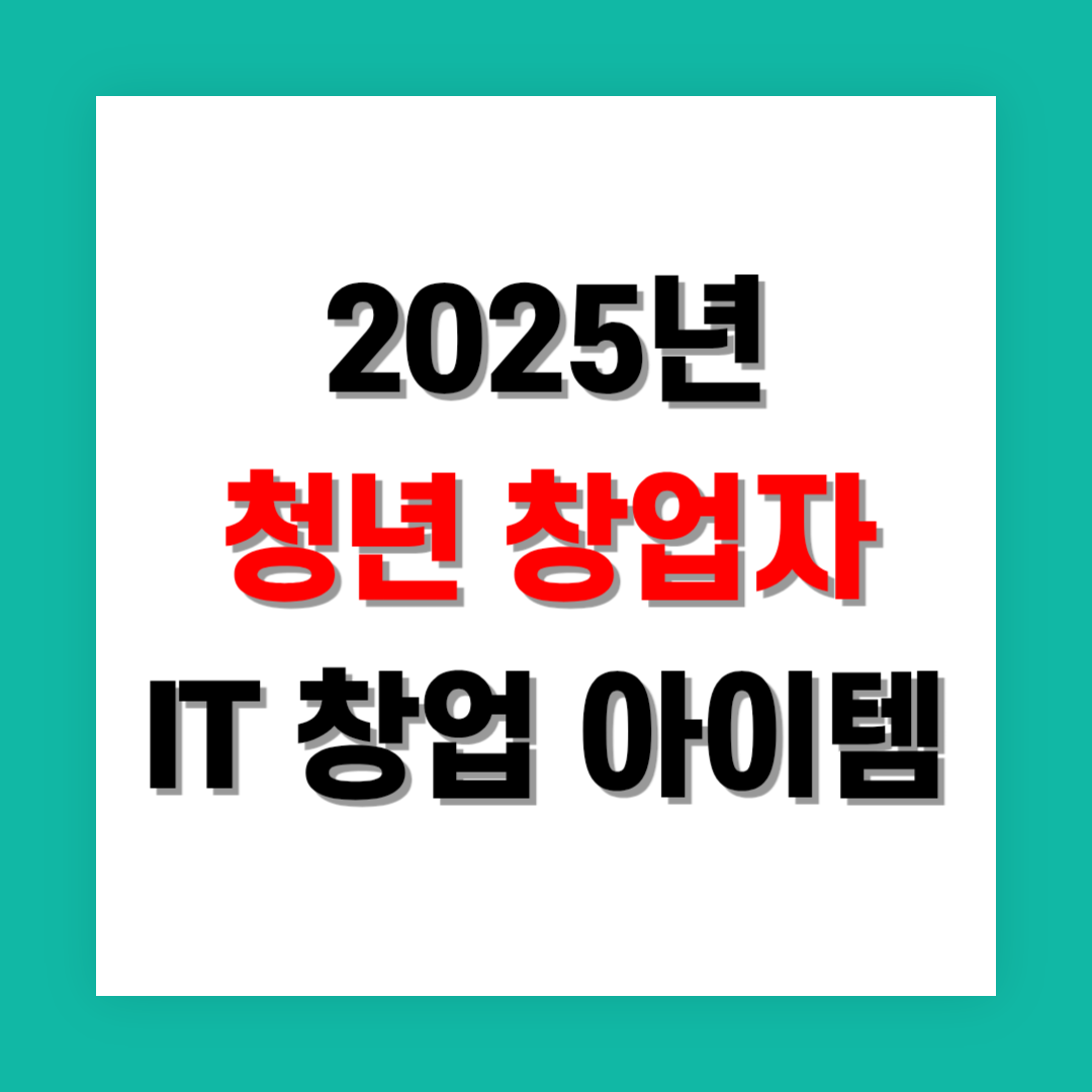 2025년 청년 창업자를 위한 IT 창업 아이템