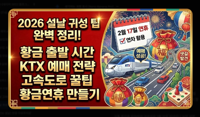 설날 귀성 팁(일정, 시간)(2026년 + 전략)