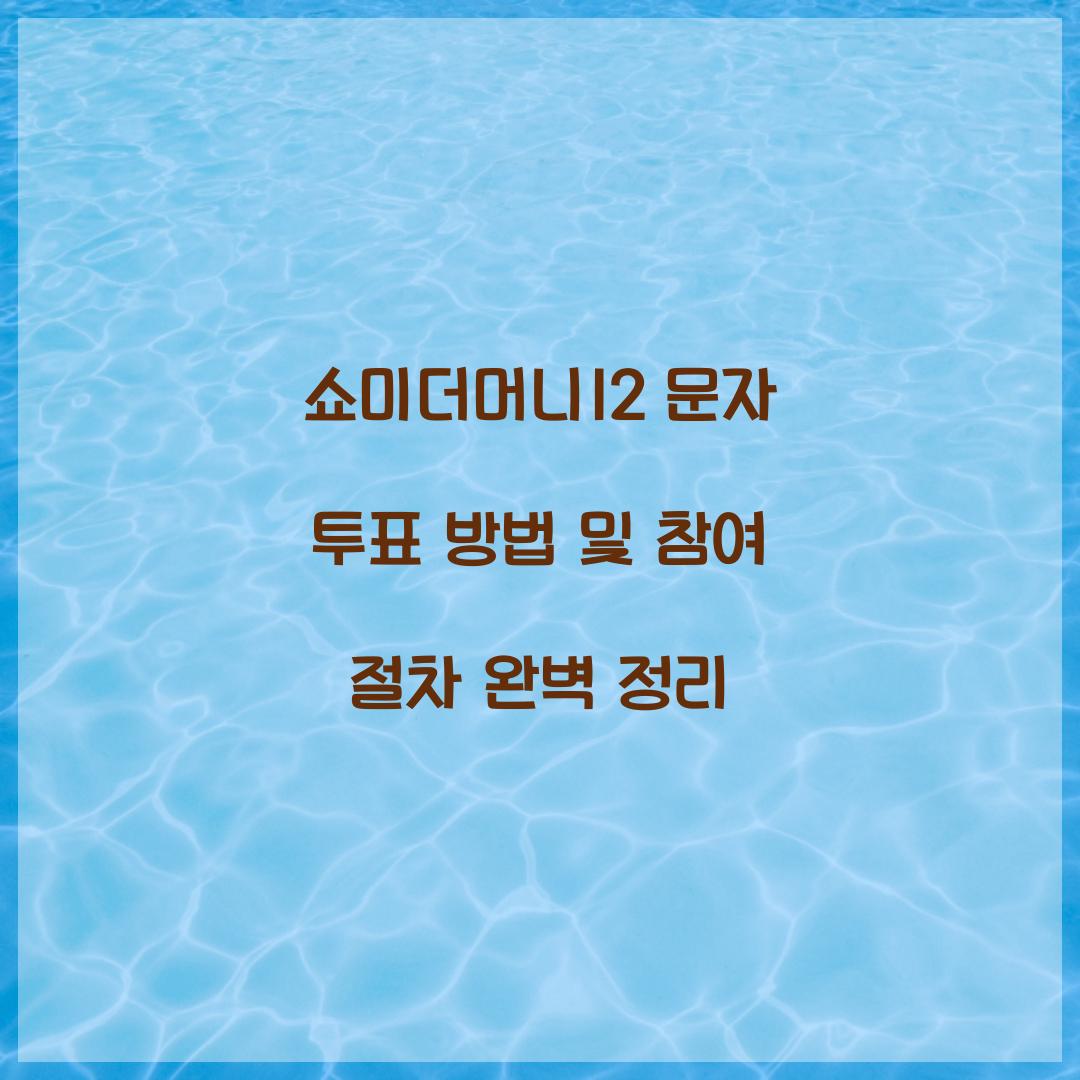 쇼미더머니12 문자 투표