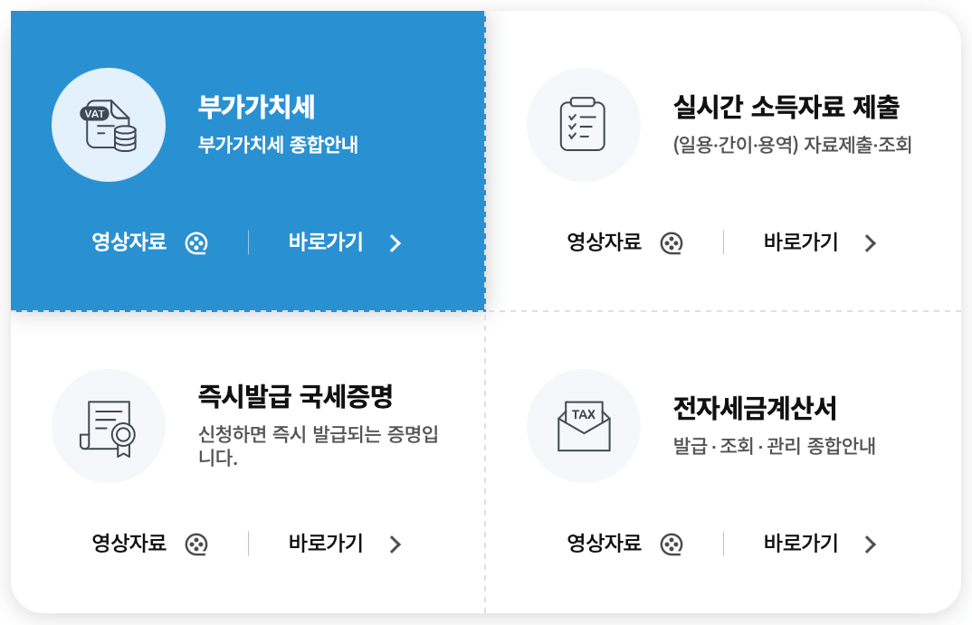 국세청-홈택스-홈페이지