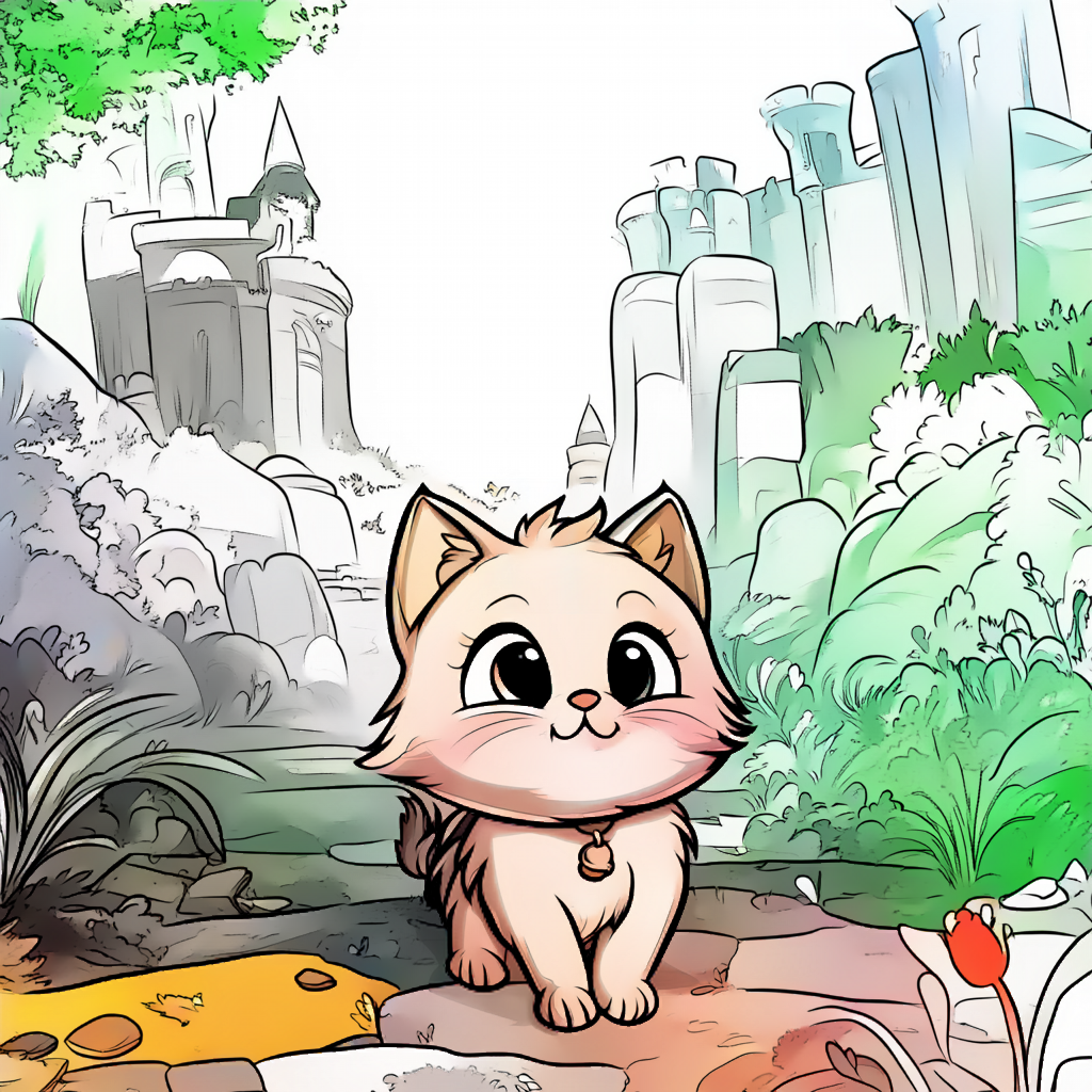 호기심 많은 고양이 채색