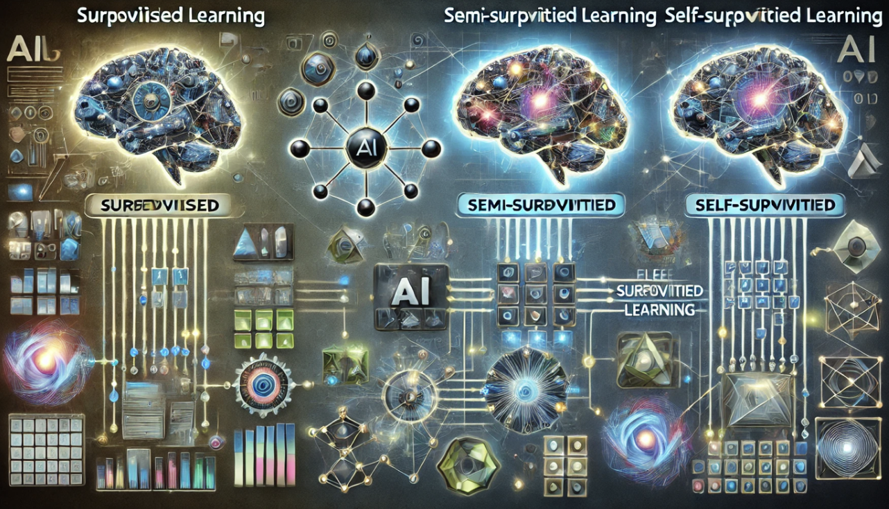 AI의 지도학습, 반지도학습, 자기지도학습 특징 및 사례