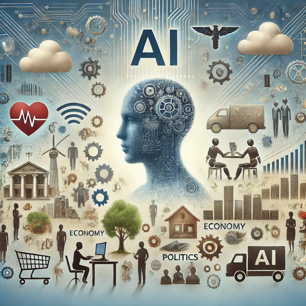 AI가 사회 변화의 도구로서 경제, 의료, 사회, 정치 등 다양한 산업에 미치는 영향과 그에 따른 윤리적 책임