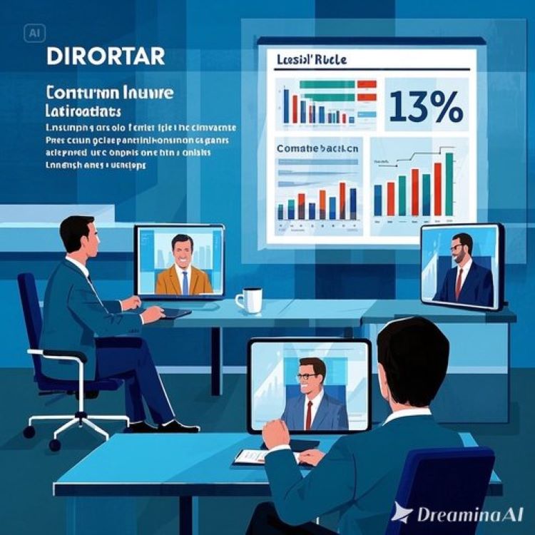 기업 이사회와 주주들이 전자 주주총회에 참여하고, 이사의 충실의무 확대·3%룰·집중투표제 등 상법 개정 핵심 제도를 한눈에 볼 수 있는 인포그래픽 포스터가 함께 있는 밝고 신뢰감 있는 일러스트.