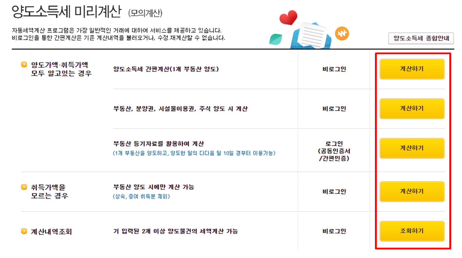 양도소득세 계산하기