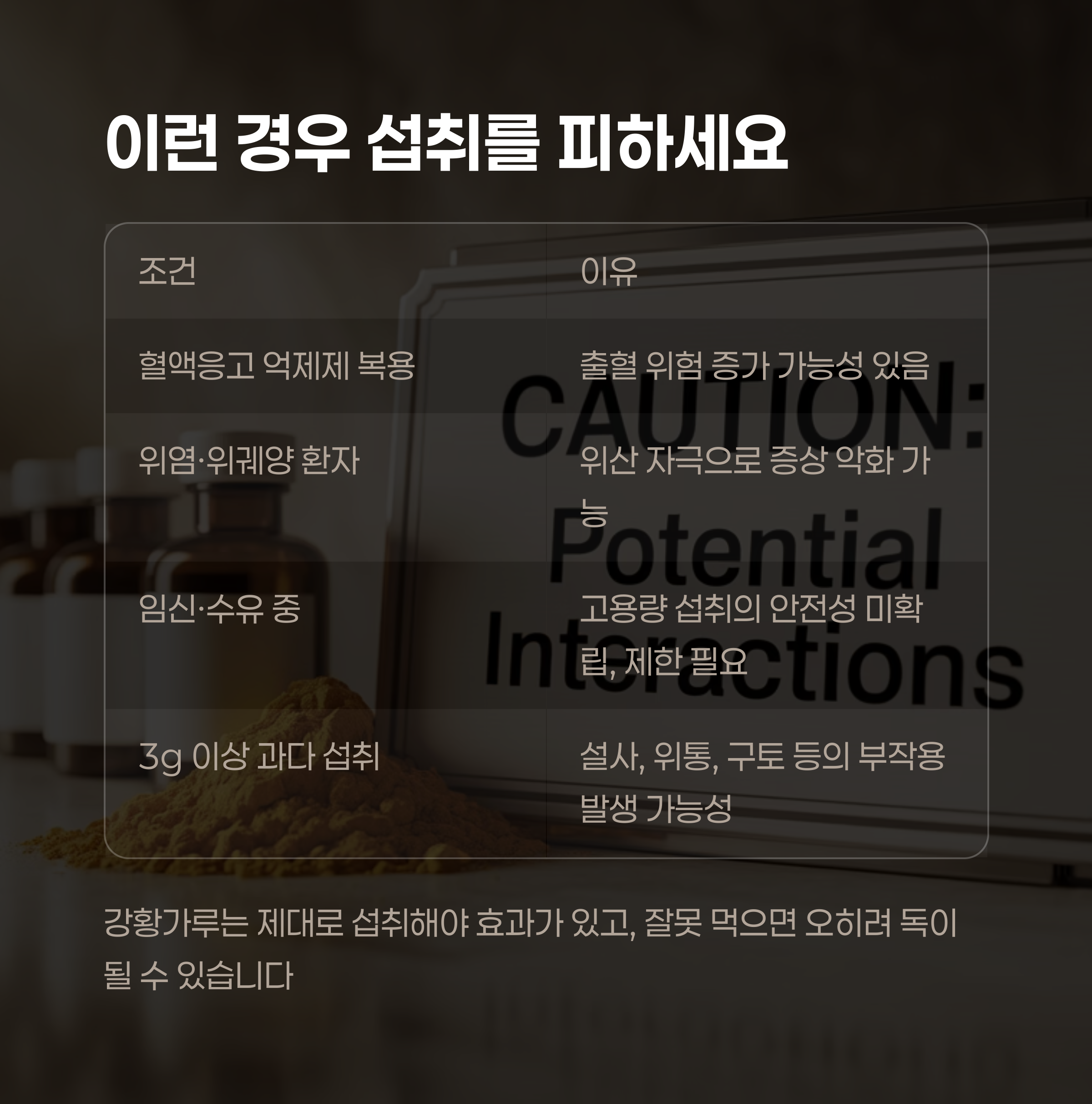 부작용 사례: 이런 경우 섭취를 피하세요