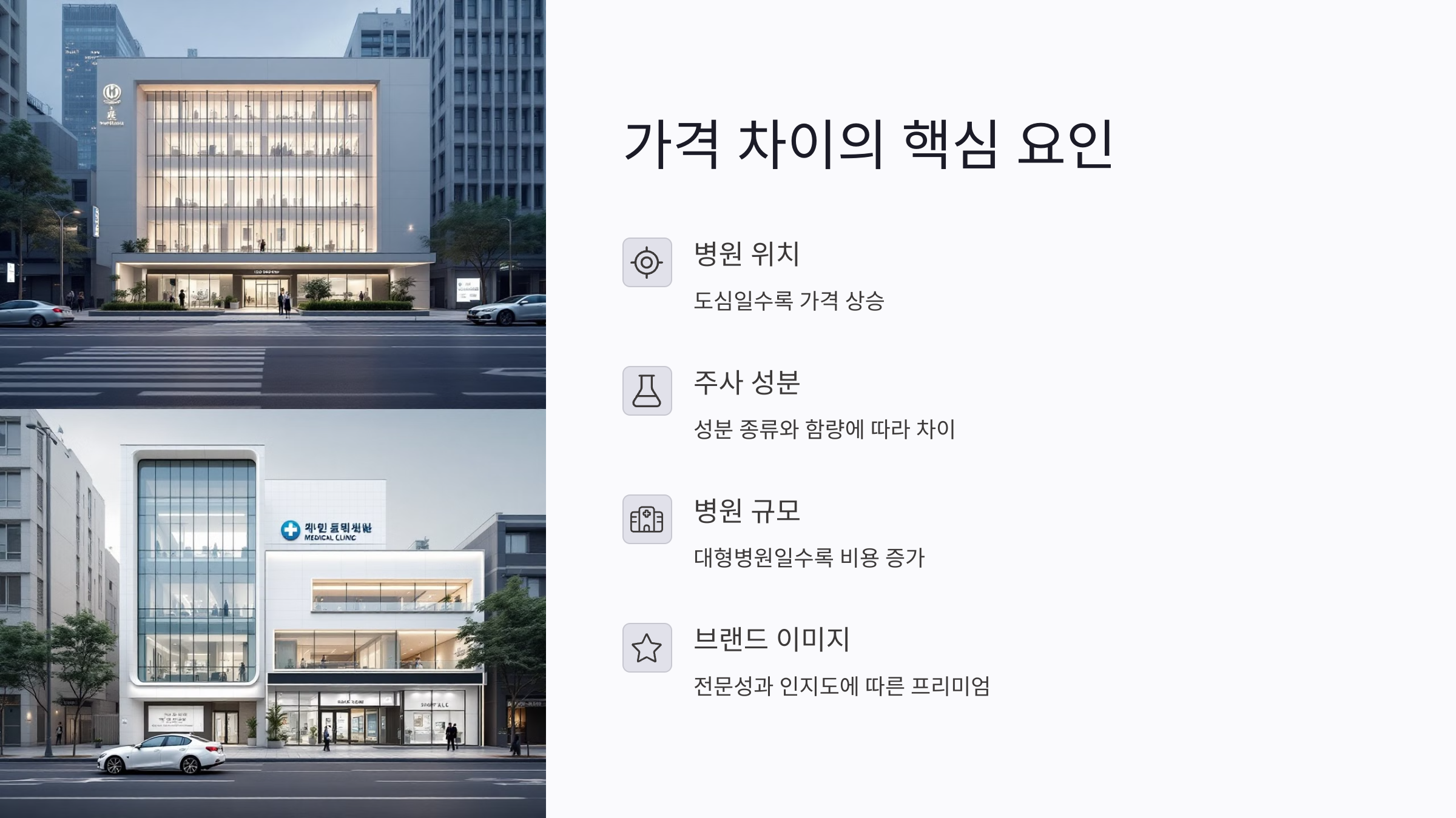 마늘주사 가격 차이의 핵심 요인