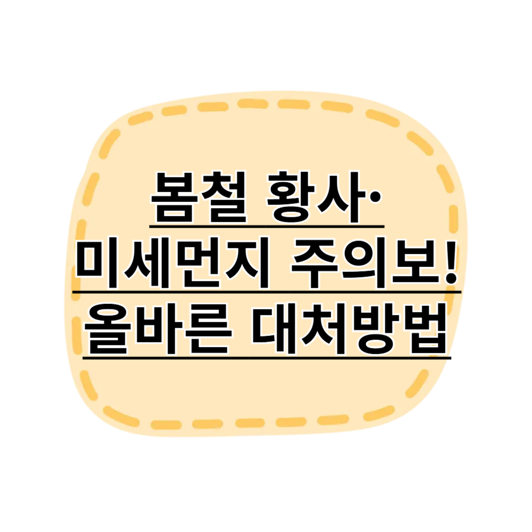 봄철 황사·미세먼지 주의보! 당신의 건강을 지키는 필수 아이템은?