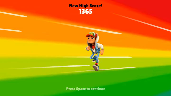 서브웨이-서퍼-헌티드-후드-무설치게임-종료-화면