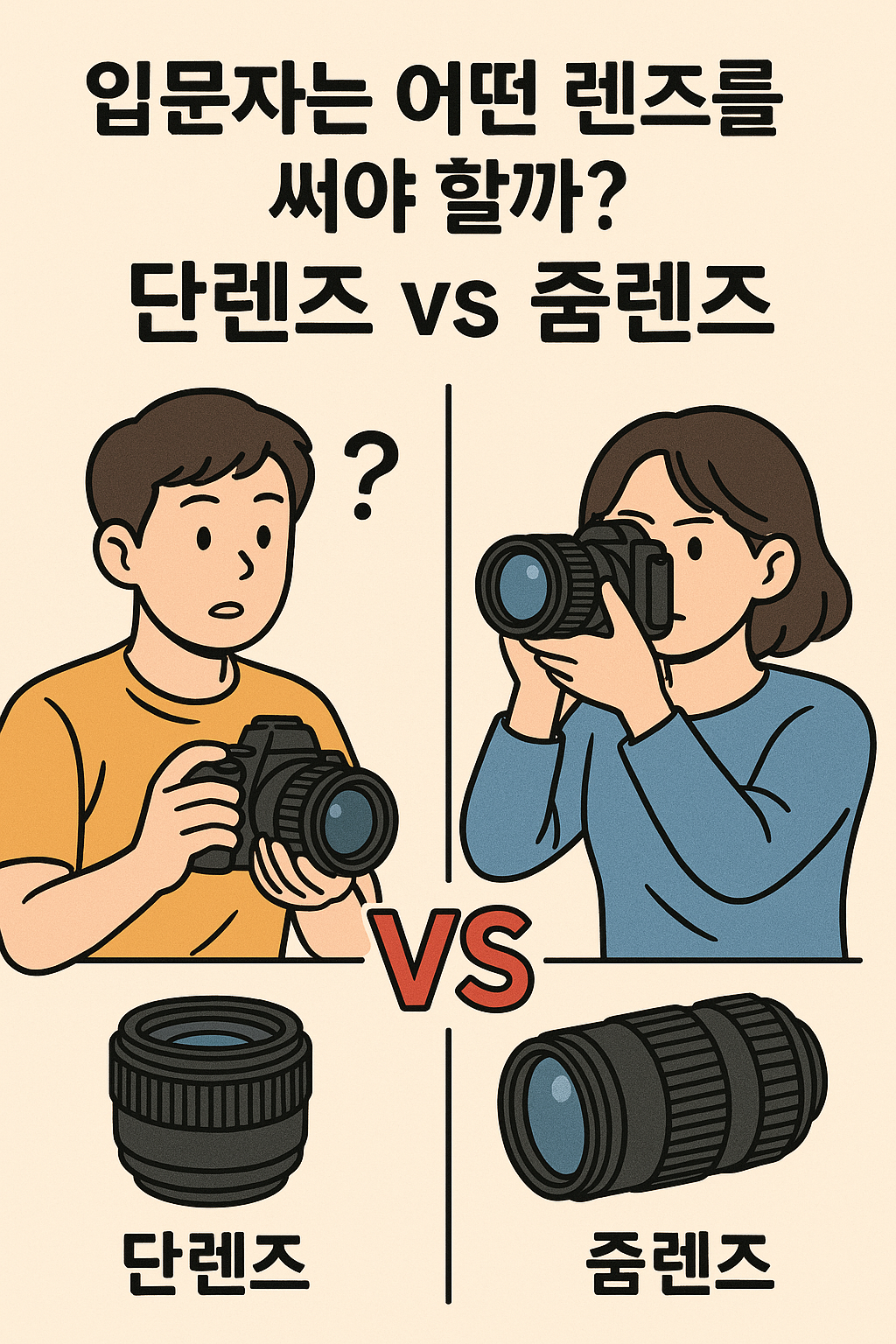 입문자는 어떤 렌즈를 써야 할까? 단렌즈 vs 줌렌즈 완전 비교!