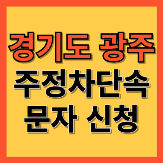 경기도 광주시 주정차 단속 알림 서비스 신청 방법 ❘ 주차단속 문자알림서비스