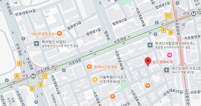 남도생태찌개 위치지 지도