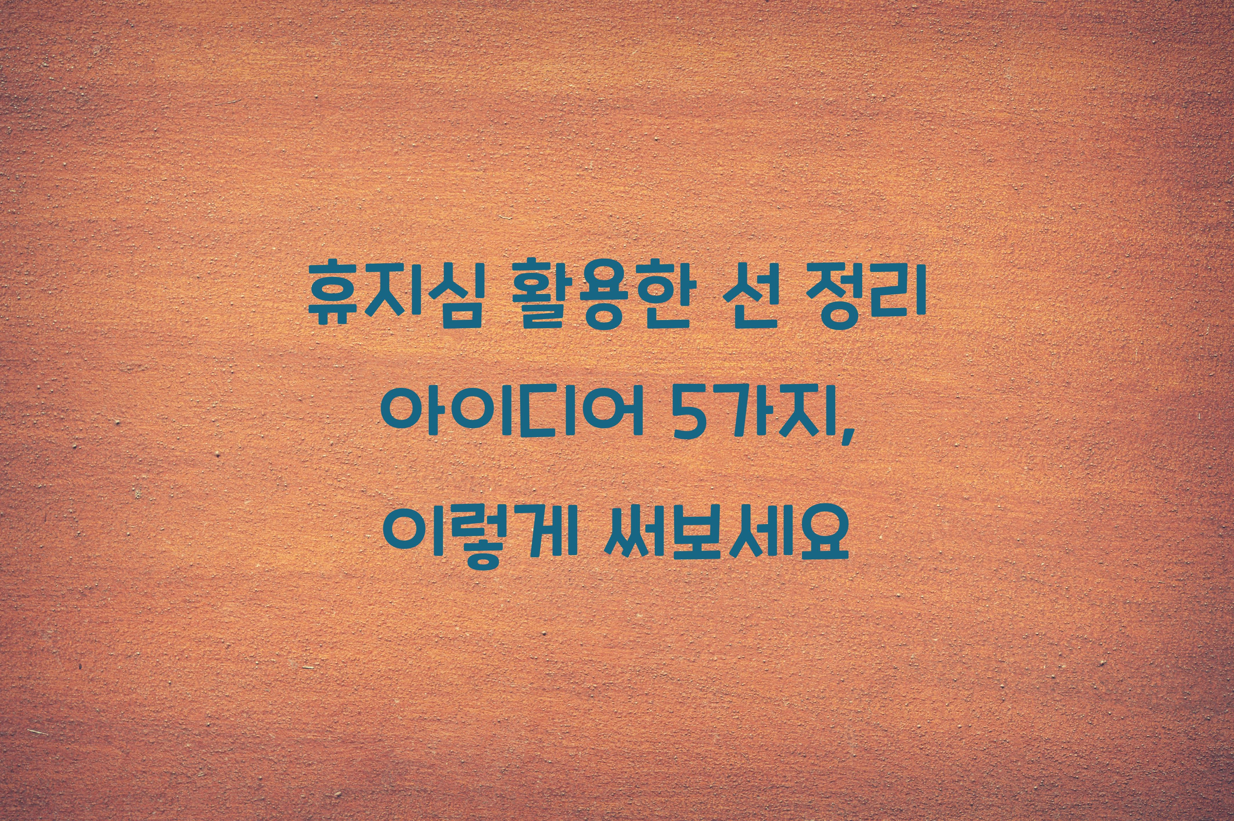 휴지심 활용한 선 정리 아이디어