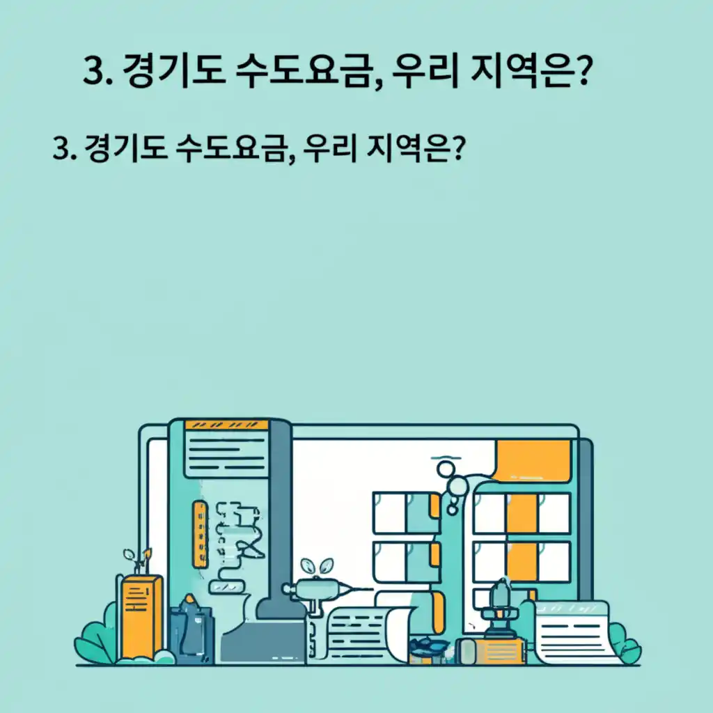 경기도 상하수도요금의 우리 지역별 차이를 보여주는 비교 지도.