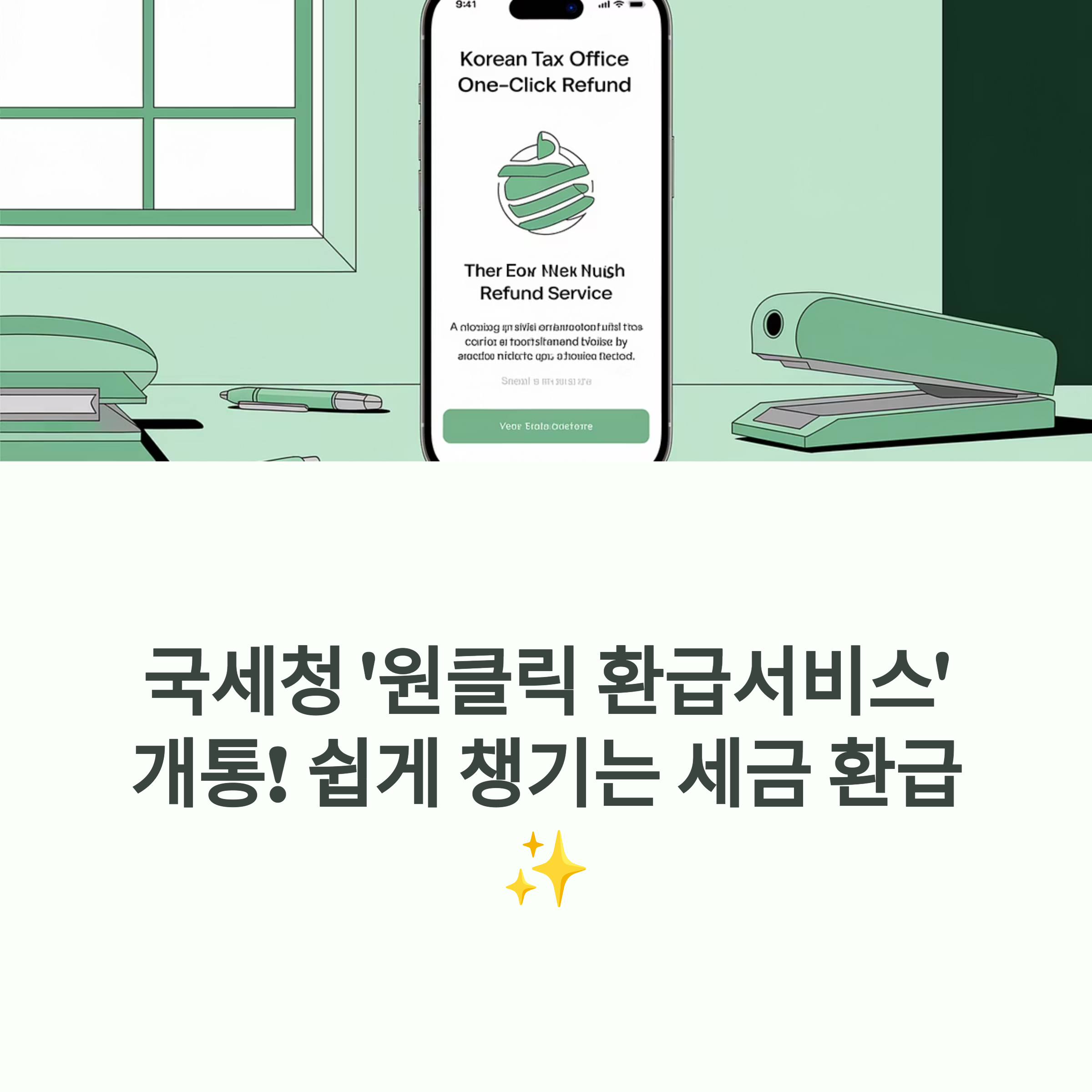 국세청 &quot;원클릭 환급서비스&quot; 개통