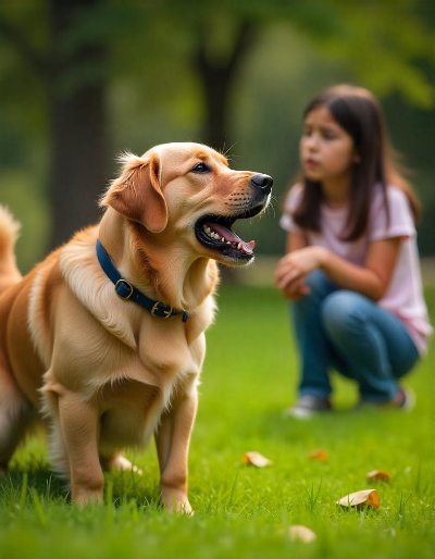 반려견이 켁켁 거리는 소리에 걱정하는 보호자