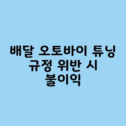배달 오토바이 튜닝 규정 위반 시 불이익