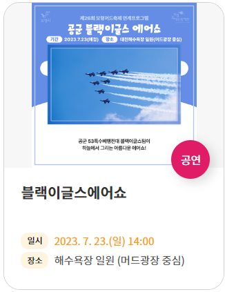 보령 머드축제 일정