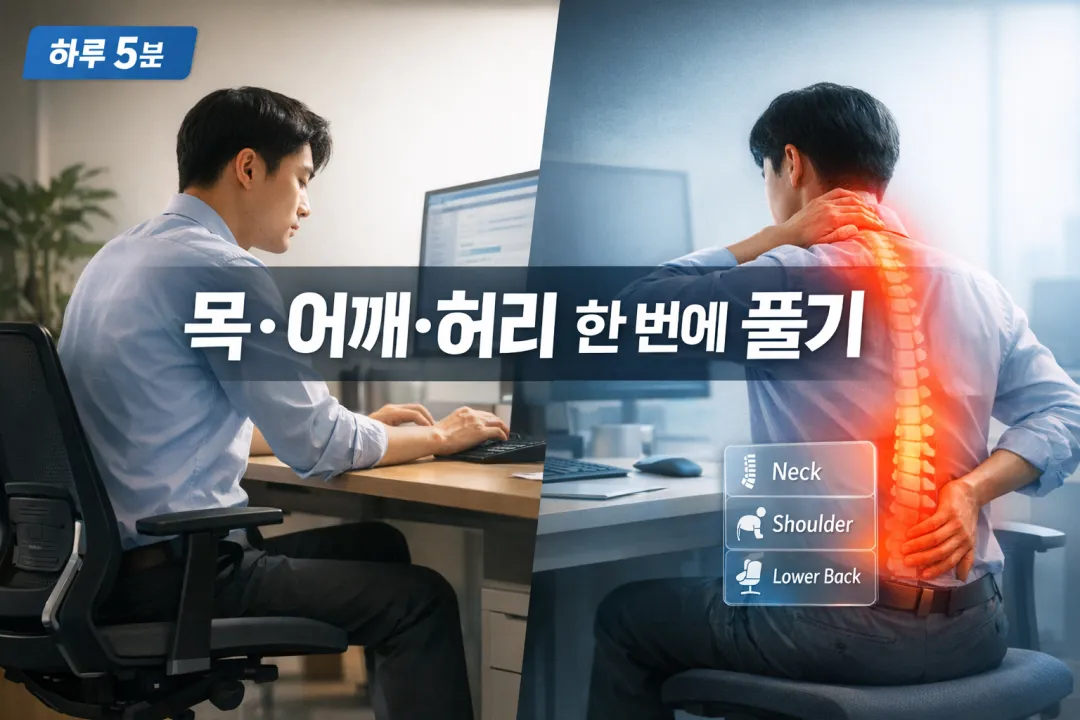 거북목 어깨결림 허리통증까지 잡는 사무실 5분 스트레칭