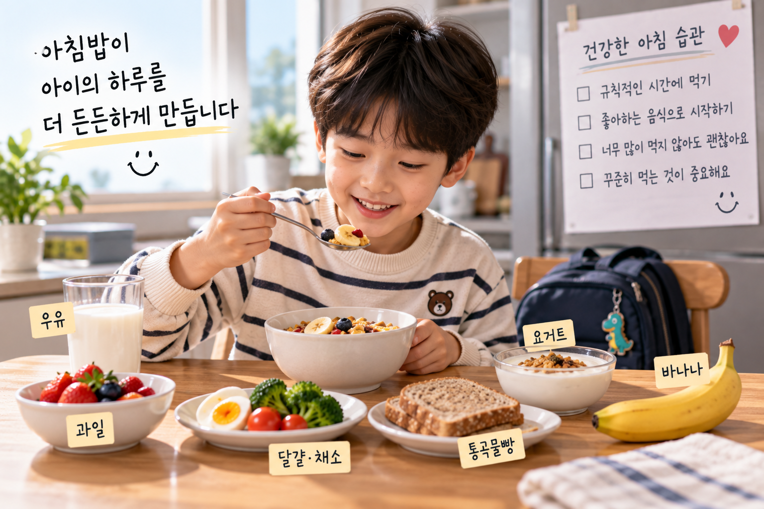 든든한 아침 식탁의 아이