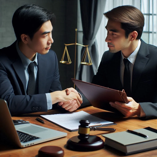비변호사가 법적 자문을 제공하거나 법률 협상에 개입하는 모습