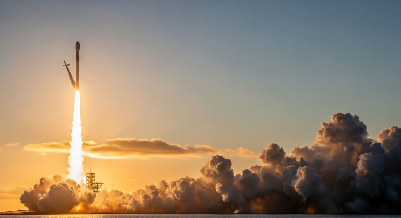 스페이스X 관련주를 보여주는 로켓 발사 장면