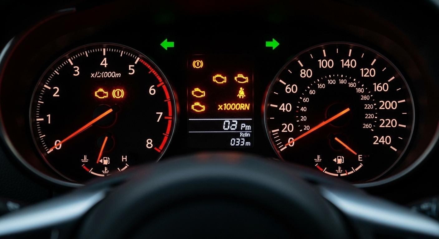 자동차 경고등 표시 주황색