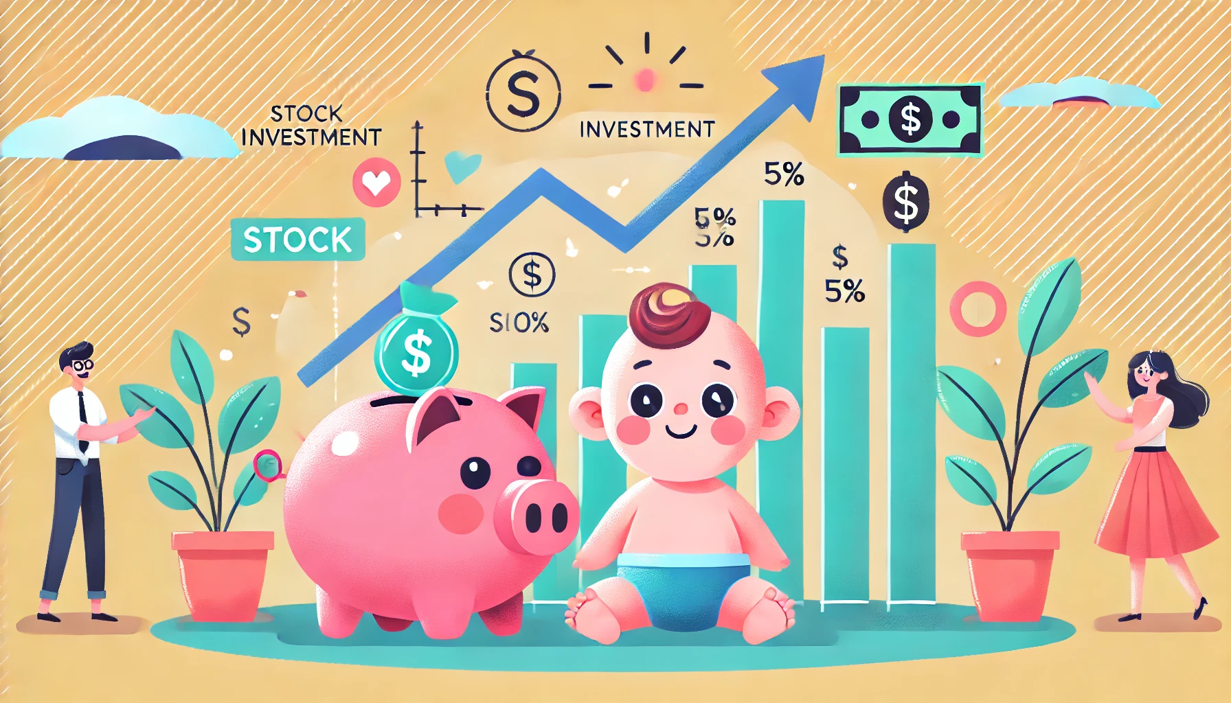 아기를 위해 부모가 재테크하는 모습