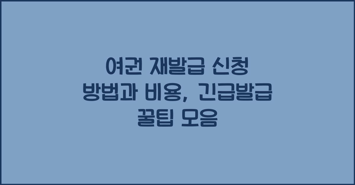 여권 재발급 신청