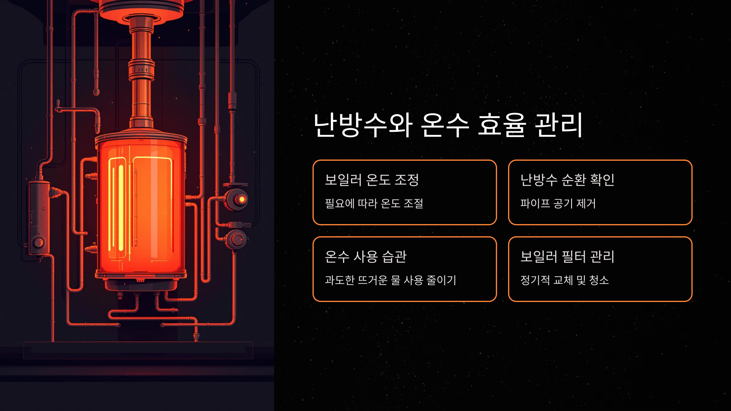 난방수와 온수 효율 관리