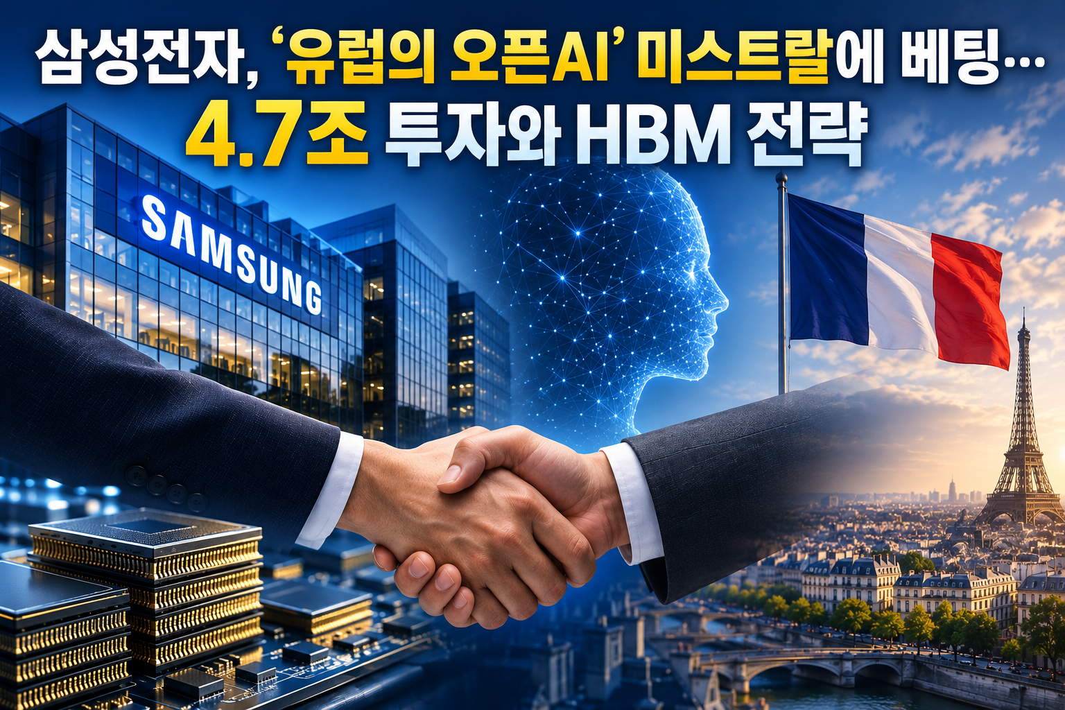 삼성전자, ‘유럽의 오픈AI’ 미스트랄에 베팅… 4.7조 투자와 HBM 전략 관련 사진