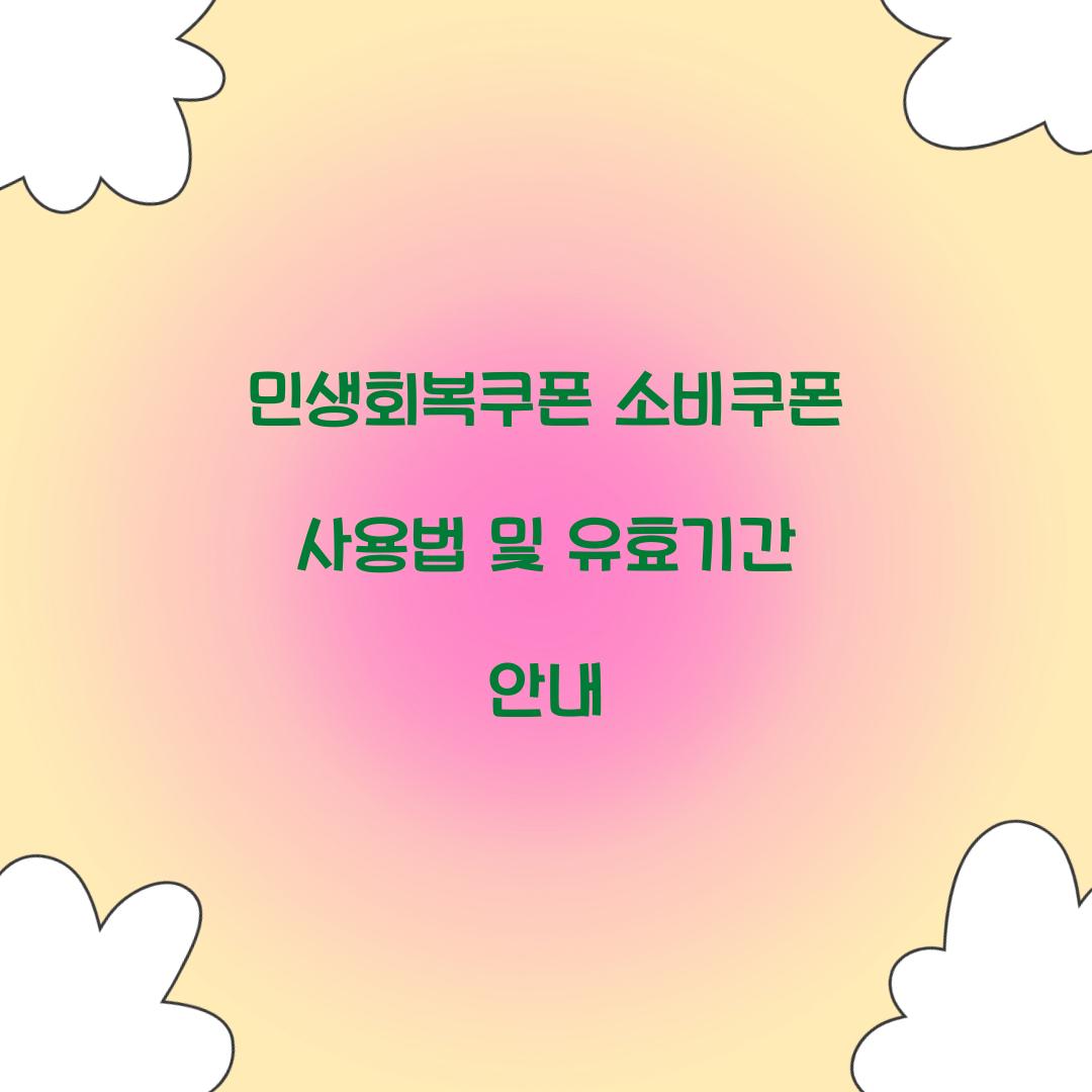 민생회복쿠폰 소비쿠폰