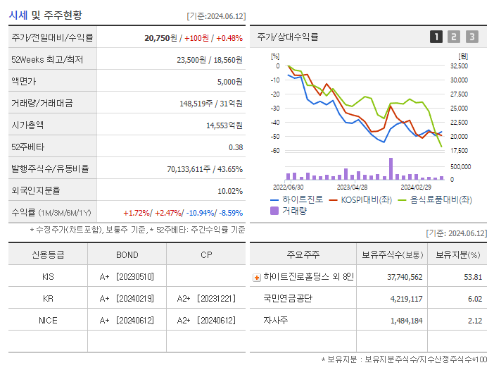 하이트진로_기업개요