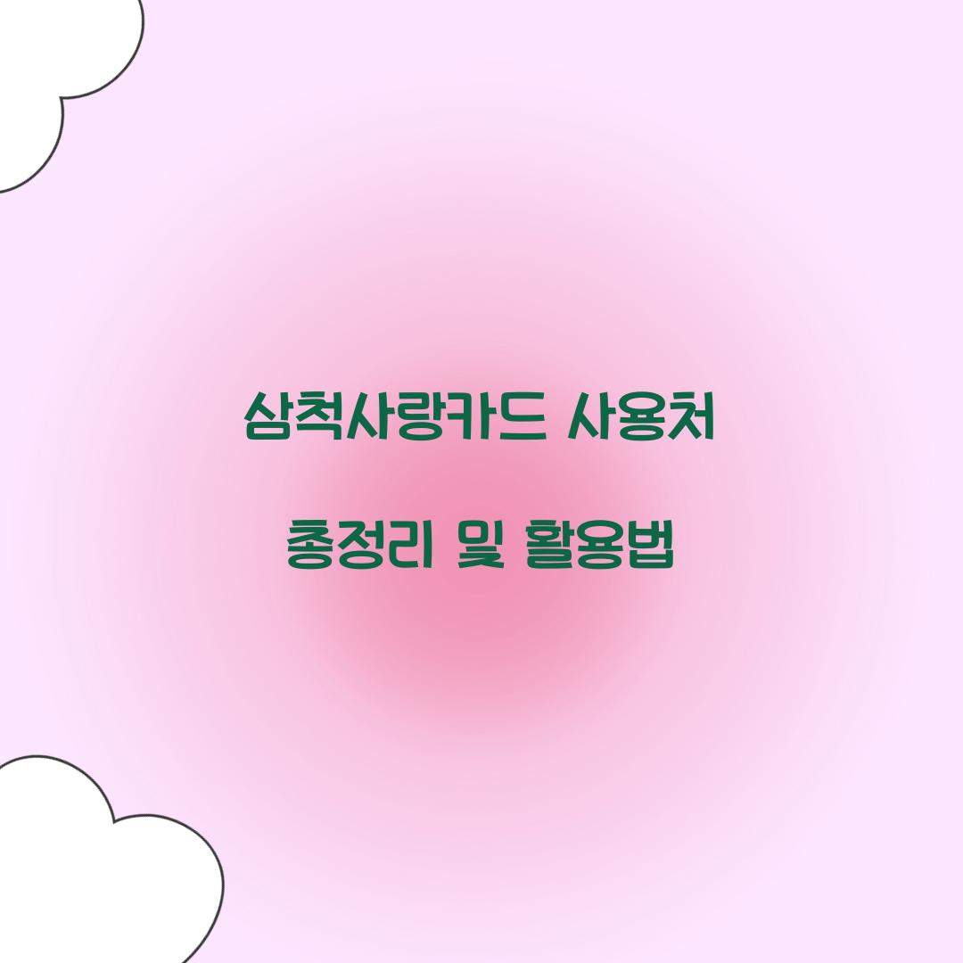 삼척사랑카드 사용처