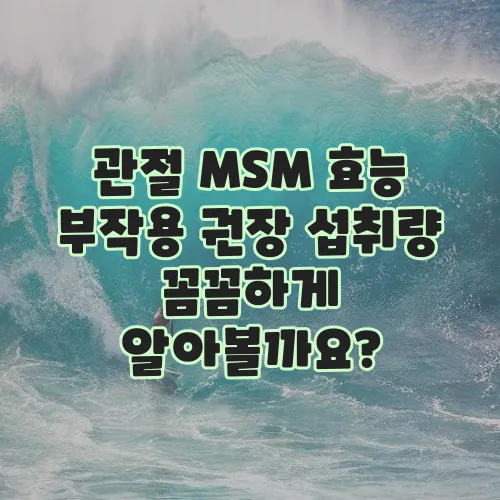 관절 MSM 효능 부작용 권장 섭취량 꼼꼼하게 알아볼까요?