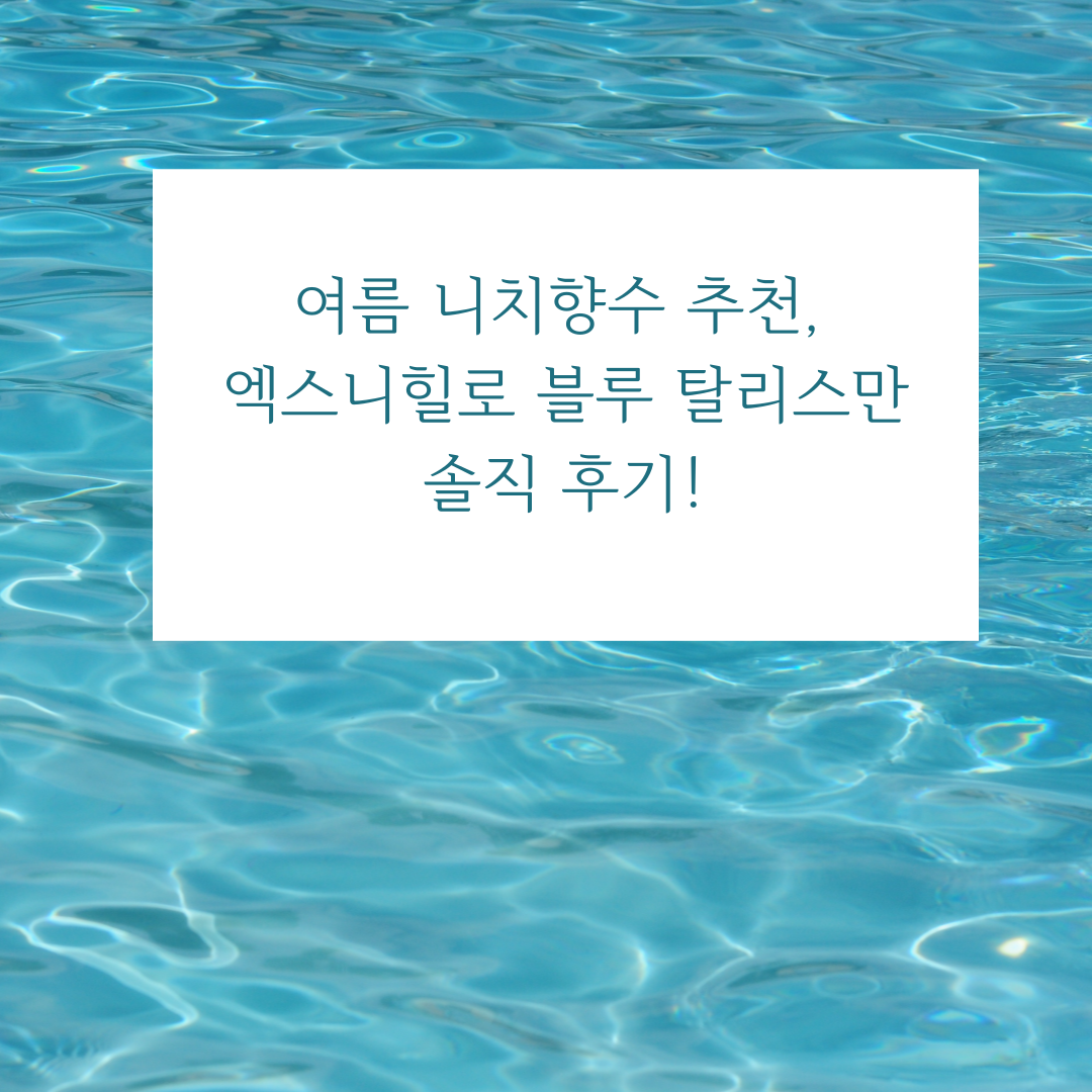 여름 니치향수 추천, 엑스니힐로 블루 탈리스만 솔직 후기!
