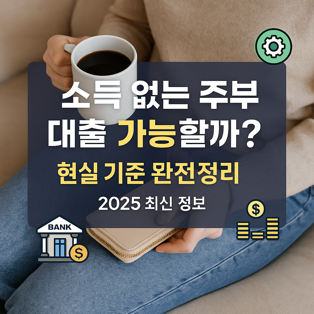 소득 없는 주부, 대출 가능할까? 현실 기준 완전정리|2025 최신 정보