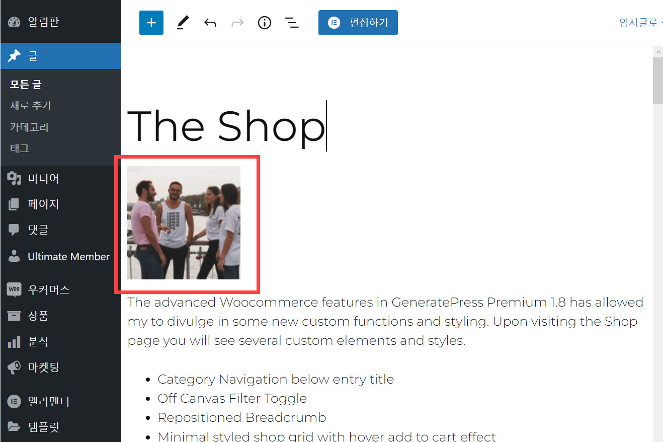 워드프레스 이미지가 작게 삽입되는 경우