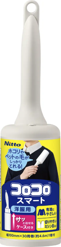 코로코로 스마트 CC0074 본체와 케이스, 폭 100mm 30주 1롤 표시가 있는 공식 상품사진