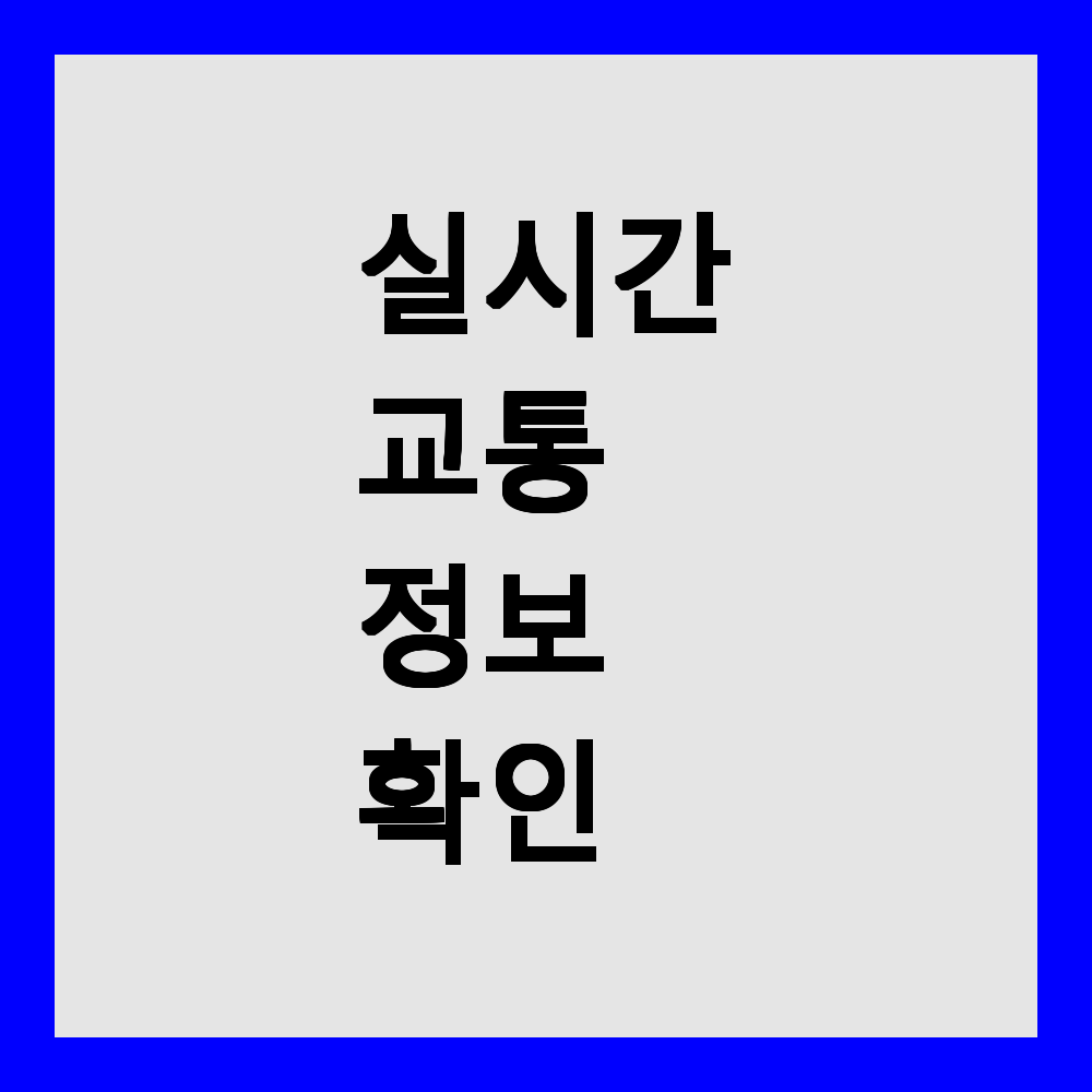 실시간 교통 정보 확인하는 방법