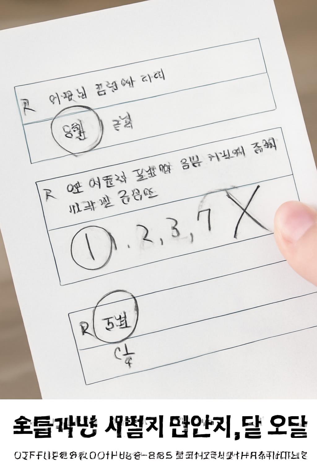 초등학생 시험지 오답