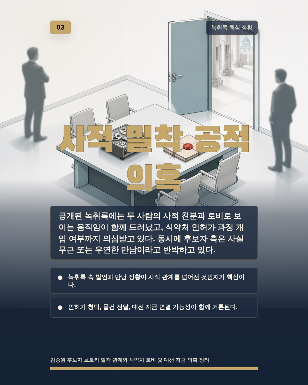 사적 밀착 공적 의혹