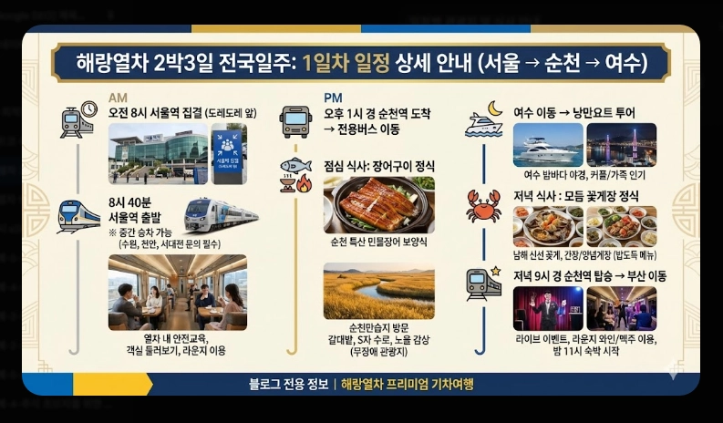 해랑열차 2박3일 전국일주 코스 [2026년 기준] 객실 가격 비교 및 할인 예약 꿀팁 (6)
