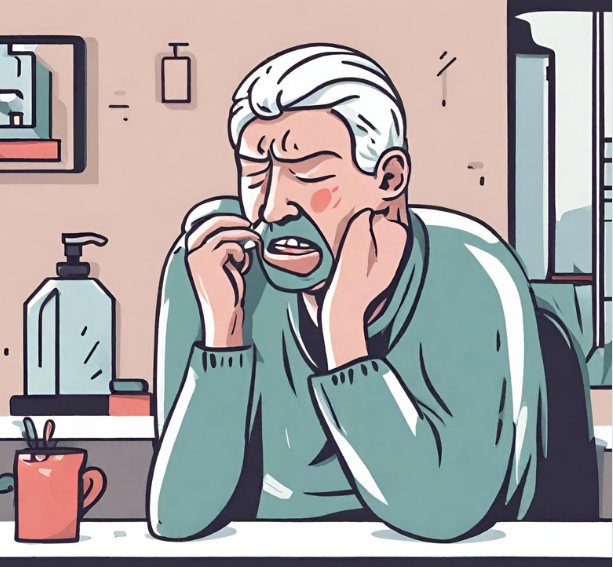 사랑니 발치 치통으로 아파하는 남자 이미지