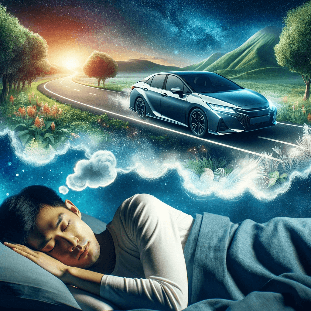 자동차로 달리는 꿈을 꾸고있다