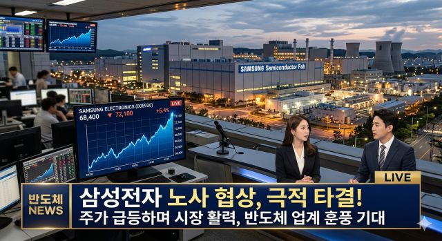 삼성전자 노사 파업 극적 타결과 성과급 12% 합의 이후 주가 영향 분석 이미지