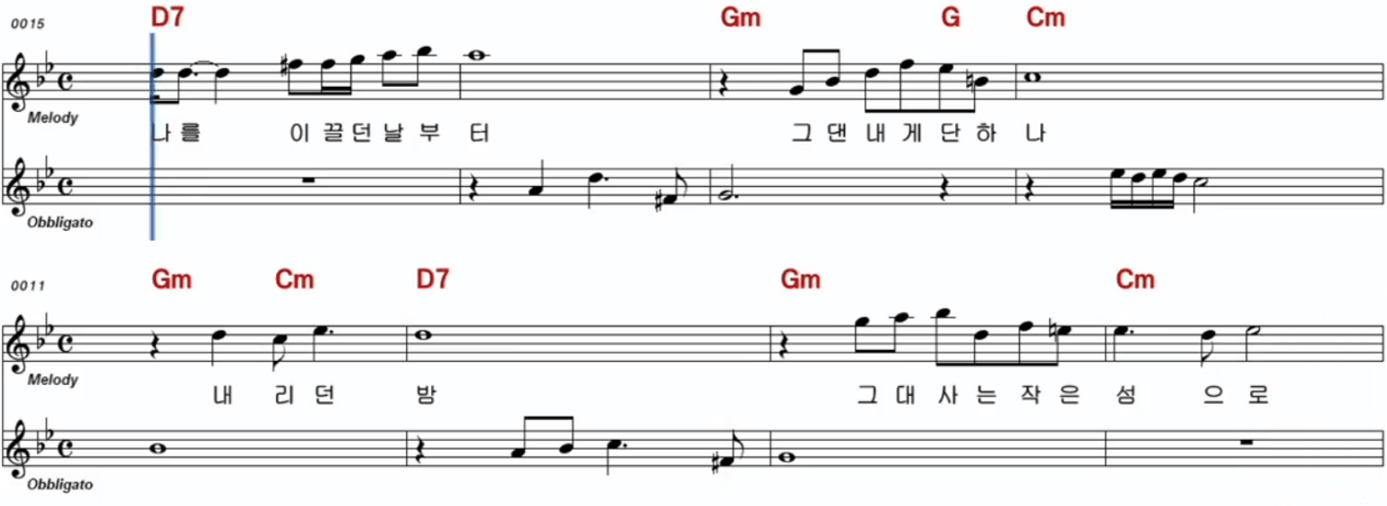 우순실 잃어버린 우산 악보
